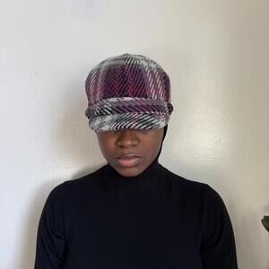 Y2K D&Y Plaid Newsboy Cap/Baker Boy Hat